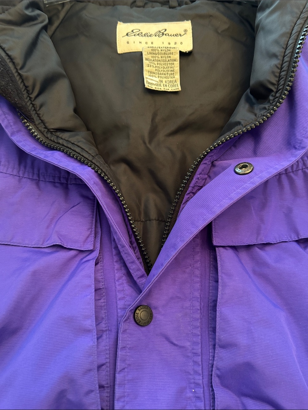 Eddie Bauer Purple vintage Like New Medium hooded thinsulate winter jacke